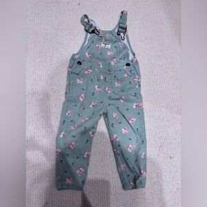OshKosh B'gosh Mint Floral Overalls 2T